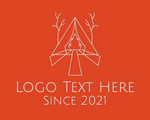 Hiking - Campfire Forest Tent logo design