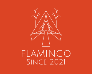 Hiking - Campfire Forest Tent logo design