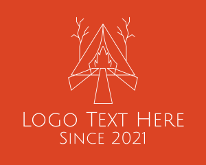 Explorer - Campfire Forest Tent logo design