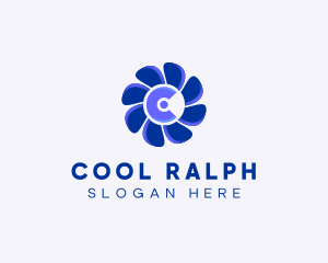 Fan Cooling Letter C logo design