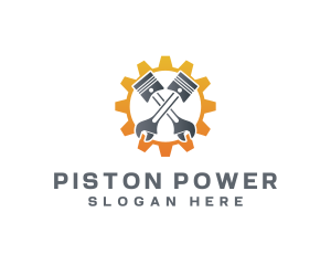 Piston - Piston Wrench Mechanic logo design
