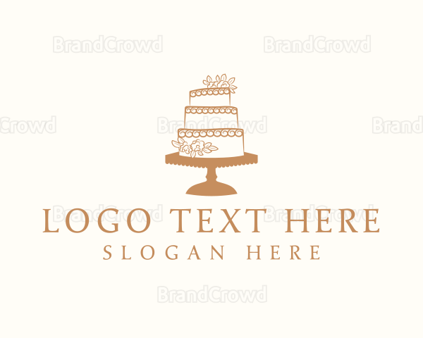 Wedding Floral Cake Logo