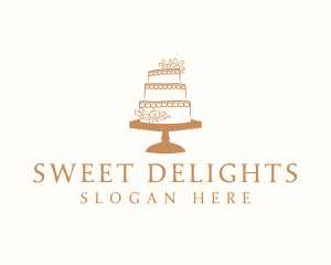 Wedding Floral Cake Logo