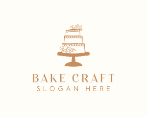 Wedding Floral Cake logo design