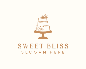 Wedding Floral Cake logo design