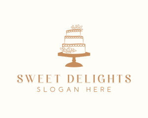 Wedding Floral Cake logo design