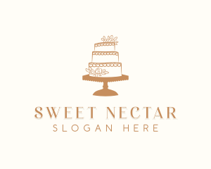 Wedding Floral Cake logo design