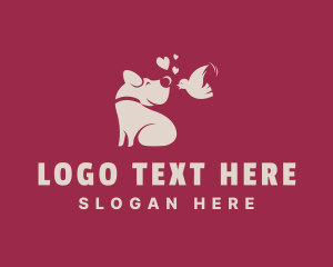 Groomer - Dog Bird Pet Love logo design