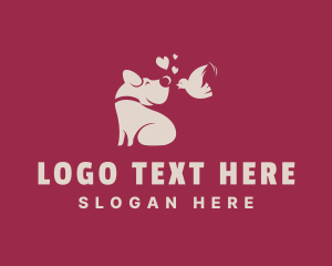 Dog Bird Pet Love logo design