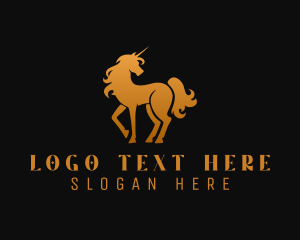 Golden - Premium Deluxe Unicorn logo design
