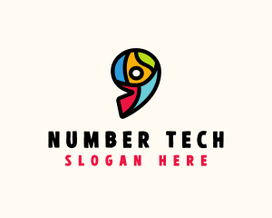 Number - Colorful Number 9 logo design