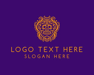 Folklore - Decorative Mexican Skull logo design