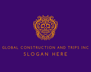 Decorative Mexican Skull  Logo