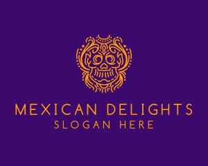 Decorative Mexican Skull  logo design