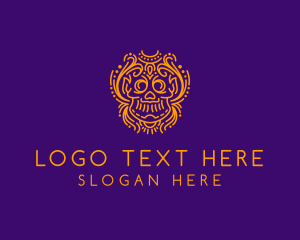 Decorative Mexican Skull  Logo