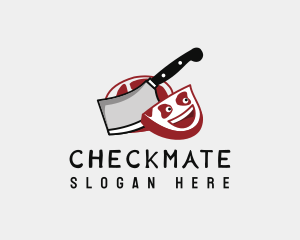 Butcher Knife Meat logo design