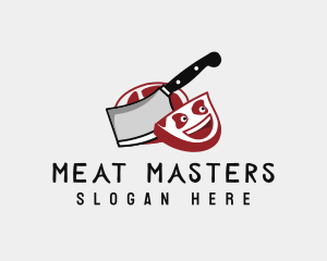 Butcher Knife Meat logo design