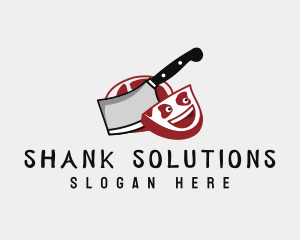 Shank - Butcher Knife Meat logo design