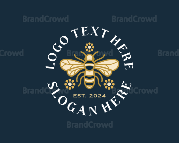 Floral Bee Honey Logo