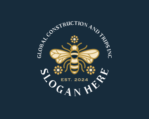 Floral Bee Honey Logo