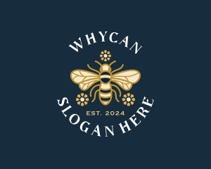 Floral Bee Honey Logo