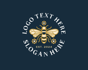 Insect - Floral Bee Honey logo design