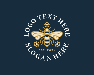 Floral Bee Honey Logo