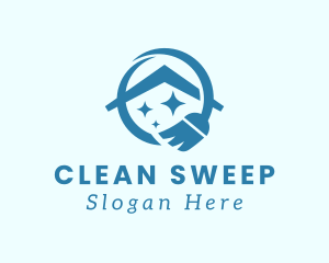 Clean House Broom logo design