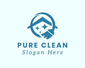 Disinfecting - Clean House Broom logo design