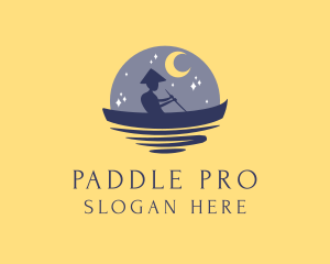 Kayaking - River Moon Gondolier logo design