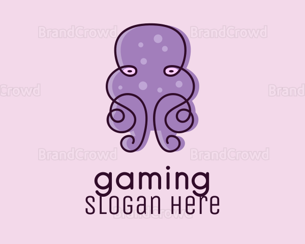 Purple Scribble Octopus Logo