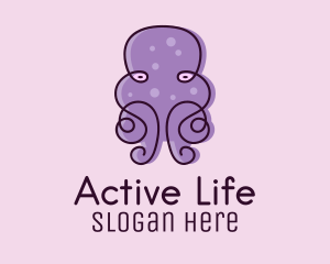 Stuffed Toy - Purple Scribble Octopus logo design