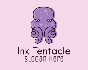 Octopus - Purple Scribble Octopus logo design