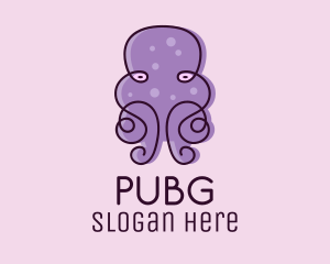 Sea Creature - Purple Scribble Octopus logo design