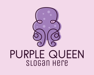 Purple Scribble Octopus  logo design