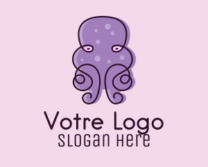 Aquarium - Purple Scribble Octopus logo design