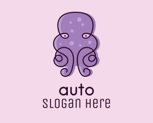 Squiggle - Purple Scribble Octopus logo design