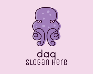 Tentacles - Purple Scribble Octopus logo design