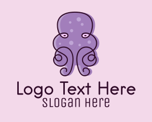Scribble - Purple Scribble Octopus logo design