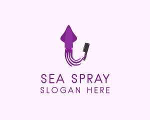 Sea Squid Knife logo design