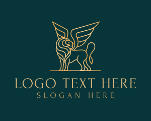 Luxurious - Luxury Winged Lion logo design