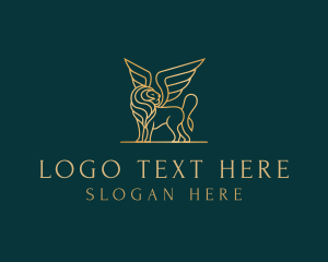 Lion - Luxury Winged Lion logo design