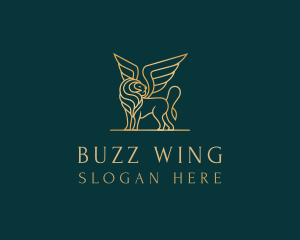 Luxury Winged Lion logo design