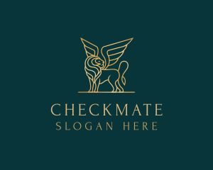 Luxury Winged Lion logo design