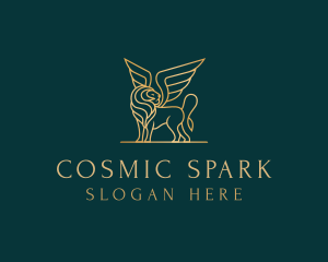 Luxury Winged Lion logo design