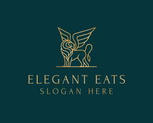 Luxury Winged Lion logo design