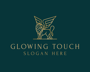 Luxury Winged Lion logo design