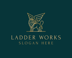 Luxury Winged Lion logo design