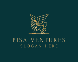 Luxury Winged Lion logo design