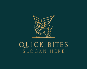 Luxury Winged Lion logo design